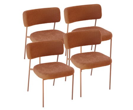 Conjunto 4 Cadeiras Slim Sarja Argila e Terracota | Westwing