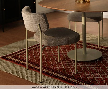 Conjunto 2 Cadeiras Slim Bouclé Chá Verde e Taupe | Westwing