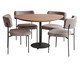 Jogo de Mesa de Jantar Orgânica Preta Slim Bouclé Cinza, Rose | WestwingNow