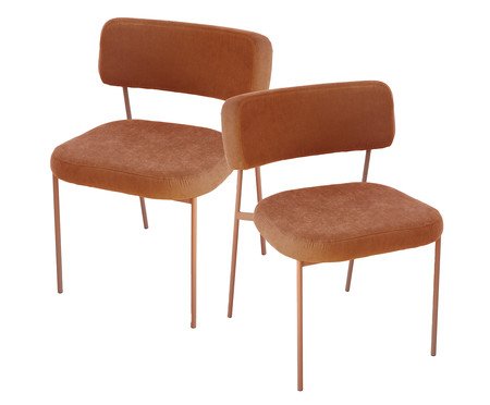 Conjunto 2 Cadeiras Slim Sarja Argila e Terracota | Westwing