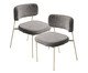 Conjunto 2 Cadeiras Slim Bouclé Cinza e Taupe, grey | WestwingNow