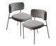 Conjunto 2 Cadeiras Slim Bouclé Cinza e Preto, grey | WestwingNow