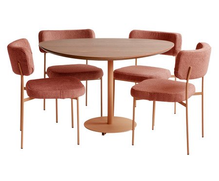 Jogo de Mesa de Jantar Orgânica Terracota Slim Bouclé Terracota | Westwing