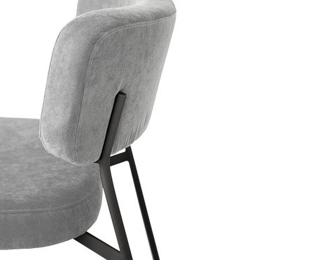 Cadeira Slim Sarja Cinza e Preto | Westwing