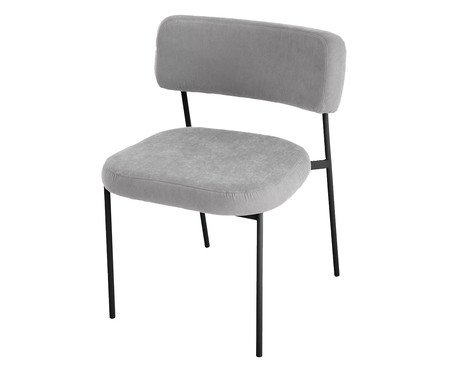 Cadeira Slim Sarja Cinza e Preto | Westwing