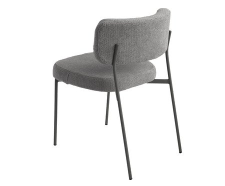 Cadeira Slim Bouclé Cinza e Preto | Westwing