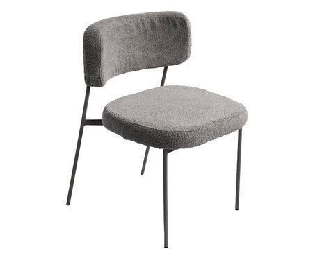 Cadeira Slim Bouclé Cinza e Preto | Westwing