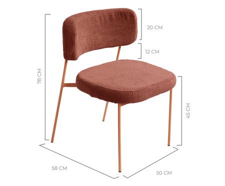 Cadeira Slim Bouclé Terracota | Westwing