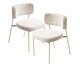 Conjunto 2 Cadeiras Slim Bouclé Off White e Taupe, white | WestwingNow