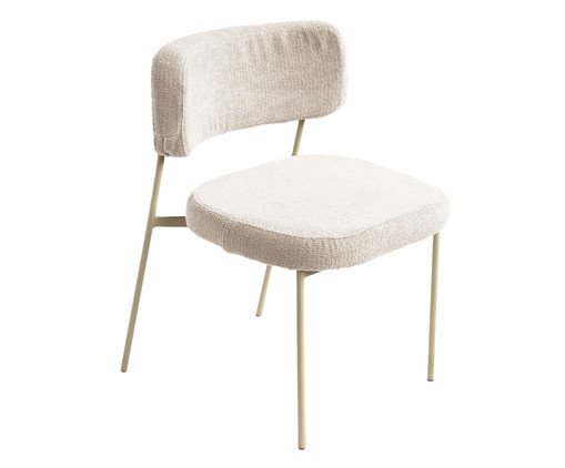 Conjunto 2 Cadeiras Slim Bouclé Off White e Taupe, white | WestwingNow