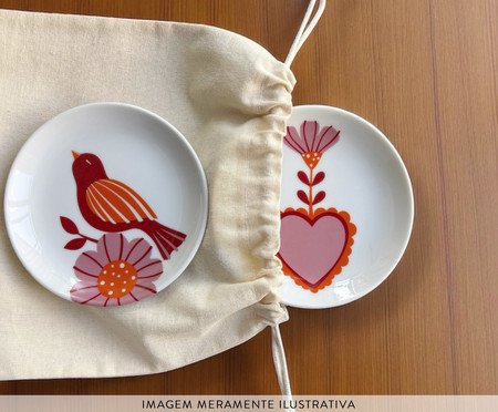 Jogo de Pratos Decorativos em Porcelana Corazón de passarim | Westwing