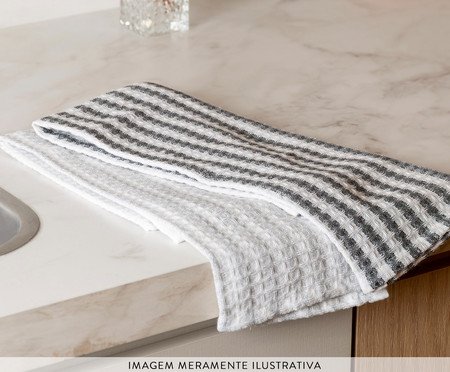 Jogo de Panos para Prato Verona Preto e Branco | Westwing