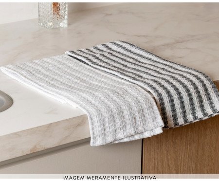 Jogo de Panos para Prato Verona Preto e Branco | Westwing