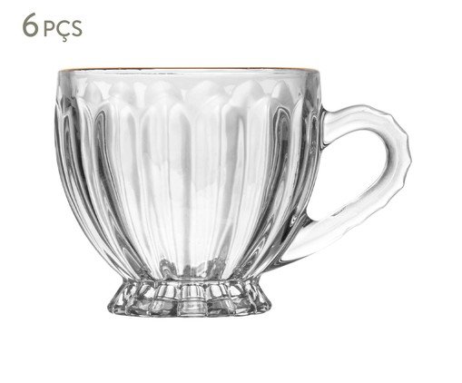 Jogo de Xícaras para Café com Fio Dourado Renaissance, transparent | WestwingNow