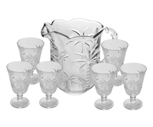 Jogo de Jarra e Taças Palm, transparent | WestwingNow