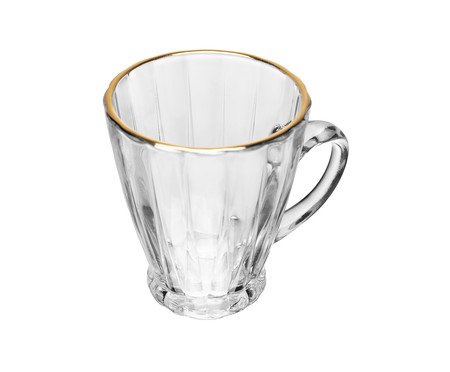 Jogo de Xícaras para Café com Fio Dourado Radial | Westwing