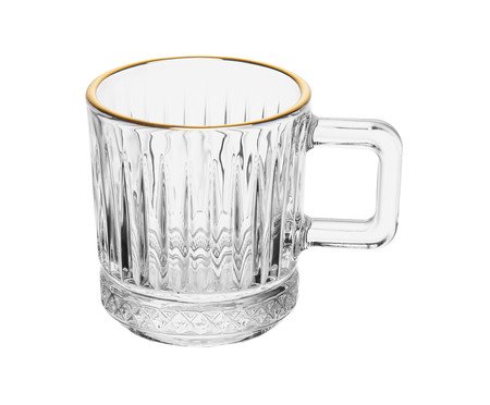 Jogo de Xícaras para Café com Fio Dourado Deli Diamante | Westwing