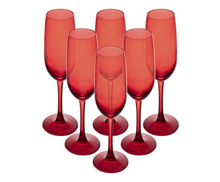 Jogo de Taças para Champanhe Gourmet Vermelho | Westwing