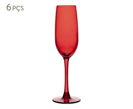 Jogo de Taças para Champanhe Gourmet Vermelho | Westwing