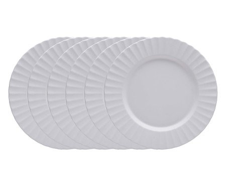 Jogo de Pratos Raso Gerbera Branco | Westwing