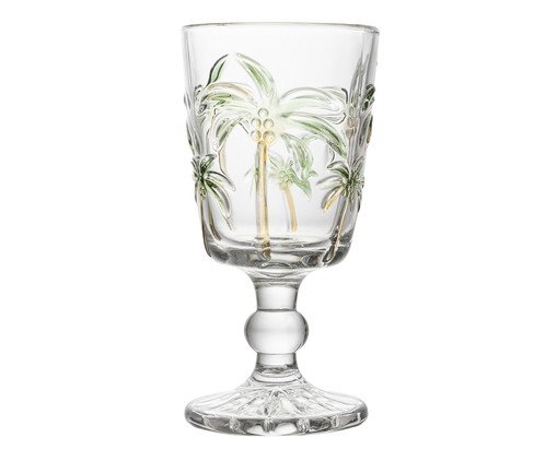 Taça para Água Tropical Palm Hand Painting Verde, green | WestwingNow