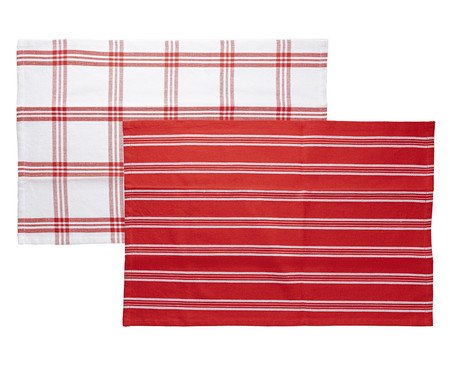 Jogo de Panos para Prato Verona Vermelho | Westwing