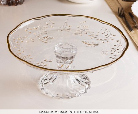 Prato para Bolo com Fio Dourado New Butterfly | Westwing