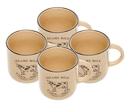 Jogo de Canecas Cremy Milk Bege | Westwing
