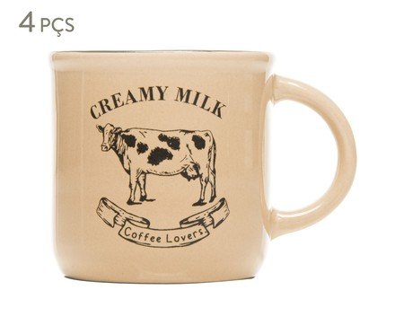 Jogo de Canecas Cremy Milk Bege | Westwing