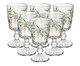 Jogo de Taças para Água Tropical Palm Hand Painting, transparent | WestwingNow
