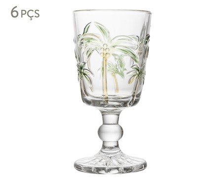 Jogo de Taças para Água Tropical Palm Hand Painting | Westwing