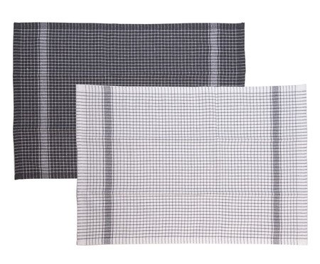 Jogo de Panos para Prato Verona Cinza e Branco | Westwing