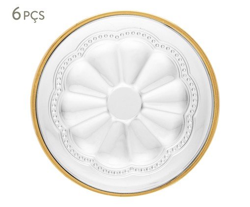 Jogo de Pratos Decorativos com Fio Dourado Belle Epoque, transparent | WestwingNow