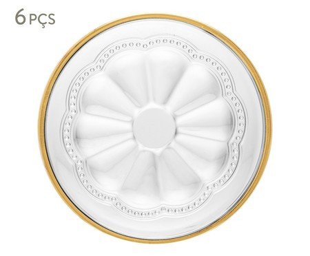 Jogo de Pratos Decorativos com Fio Dourado Belle Epoque | Westwing