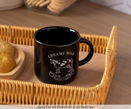 Jogo de Canecas Cremy Milk Preto | Westwing