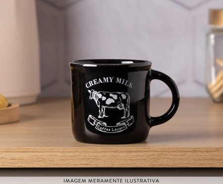 Jogo de Canecas Cremy Milk Preto | Westwing