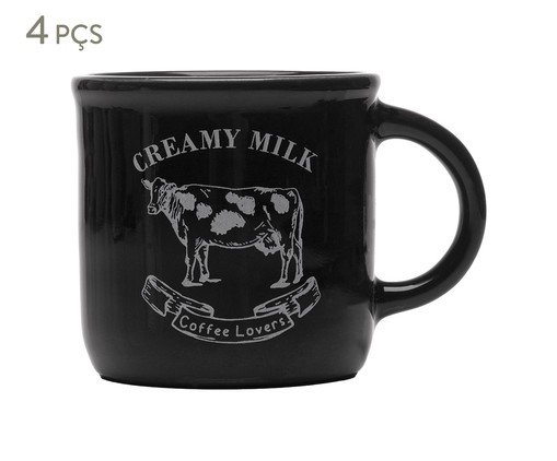 Jogo de Canecas Cremy Milk Preto, black | WestwingNow