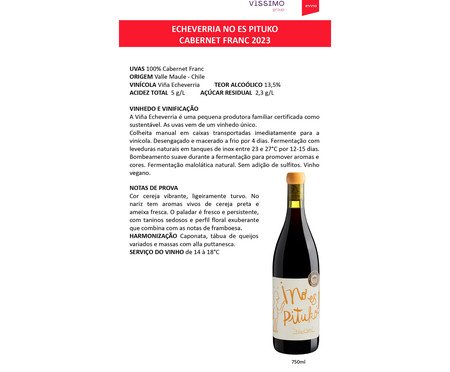 Echeverria No Es Pituko Cabernet Franc Tinto | Westwing