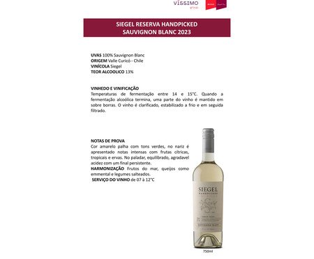 Siegel Reserva Handpicked Sauvignon Blanc Branco | Westwing