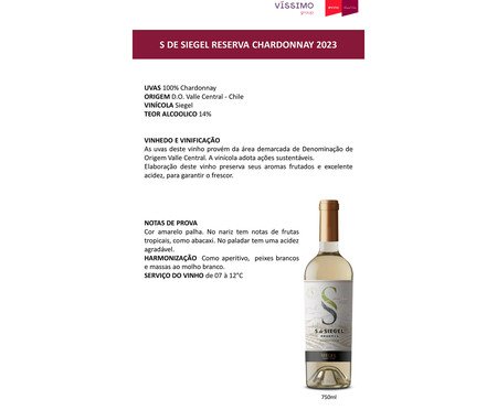 S De Siegel Reserva Chardonnay Branco | Westwing