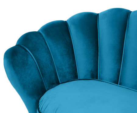 Sofá em Veludo Pétala - Azul Pavão | WestwingNow