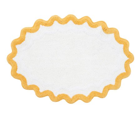 Tapete de Banheiro Ripple Off-White e Amarelo | Westwing