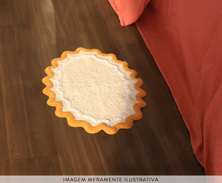 Tapete de Banheiro Ripple Off-White e Amarelo | Westwing