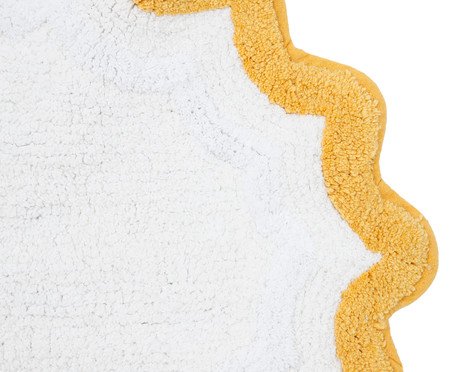 Tapete de Banheiro Ripple Off-White e Amarelo | Westwing