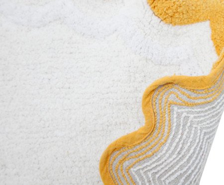 Tapete de Banheiro Ripple Off-White e Amarelo | Westwing
