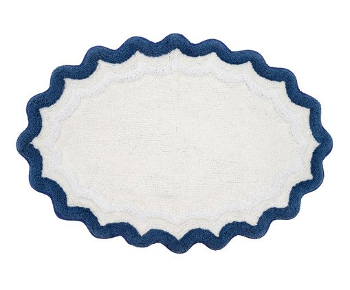 Tapete de Banheiro Ripple Off-White e Azul, Off White | WestwingNow