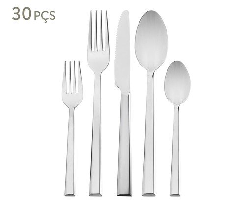 Faqueiro em Aço Inox Toledo - 30Pçs, silver or metallic | WestwingNow