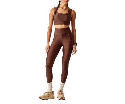 Calça Legging Recortes com Bolso - Marrom Wood, brown | WestwingNow