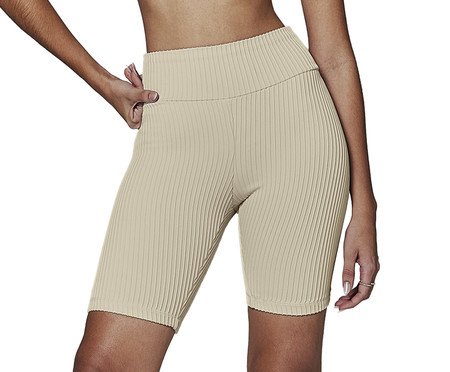 Bermuda Biker Texturizada - Off-White Creamy