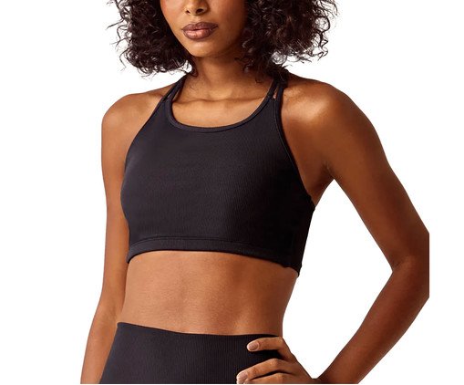 Top Cropped Canelado - Preto, black | WestwingNow